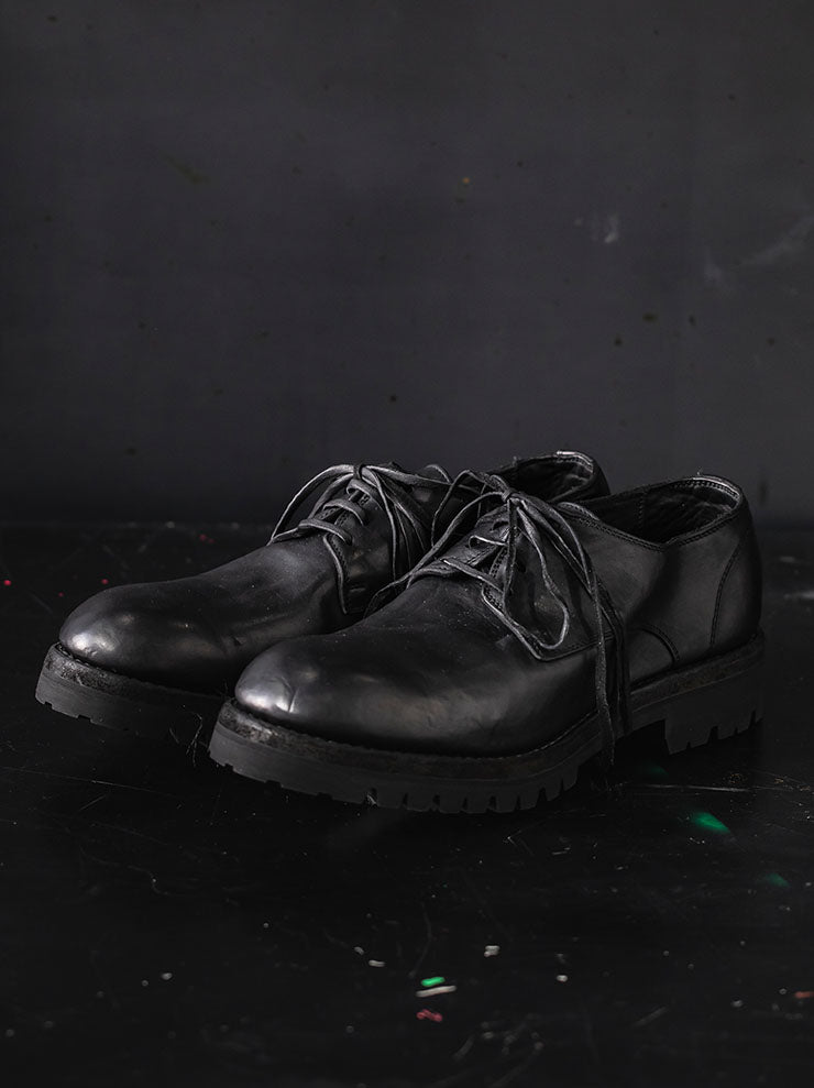 GUIDI<br> MENS Classic Derby Shoes 792V BLKT / HORSE