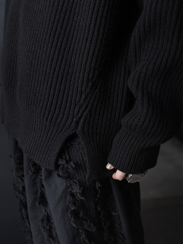 UMA WANG<br>WOMENS CASHMERE OVER TOP / BLACK