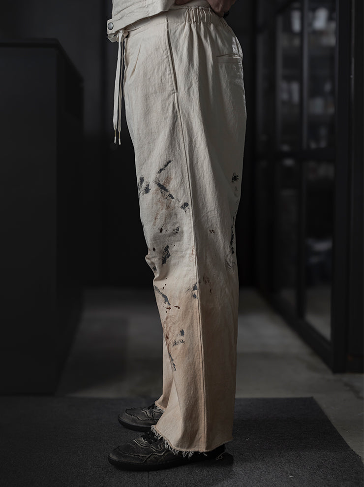 individual sentiments<br />UNISEX ペイントトラウザー / ECRU