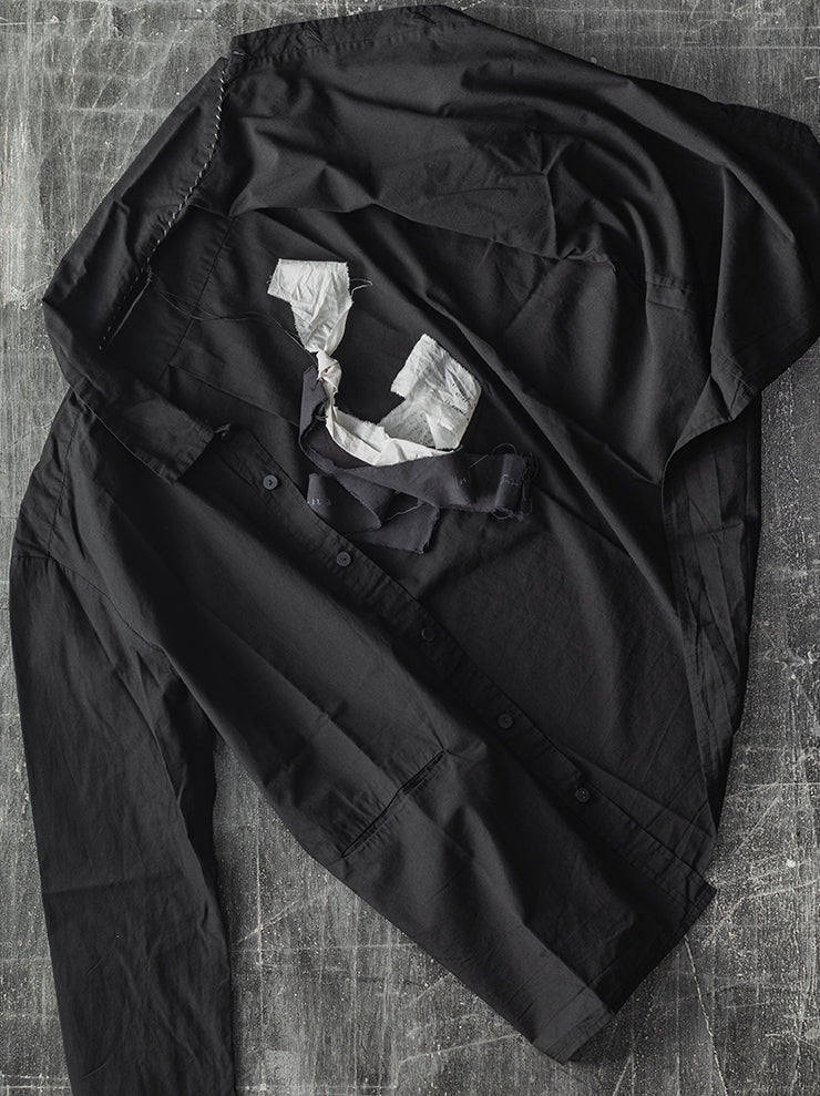 ATELIER SUPPAN<br> MENS COTTON BLACK SHIRT