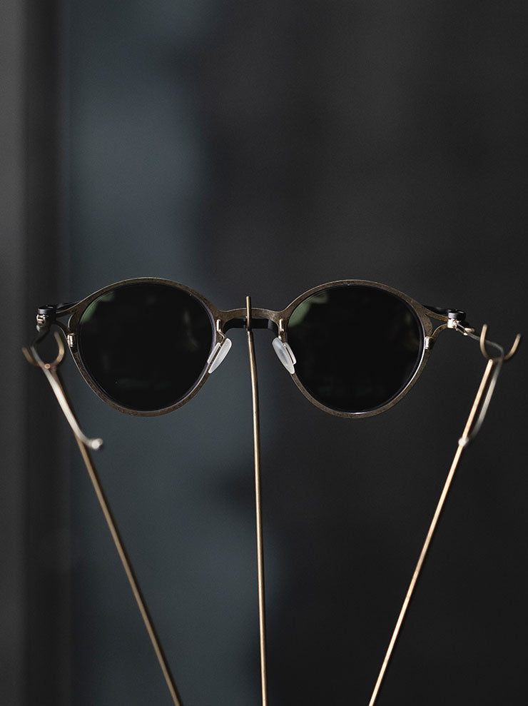 RIGARDS<br>STAINLESS STEEL & ALUMINUM FRAME SUNGLASSES / GOLD FRAME x GRAY CLIP / RG1038ST