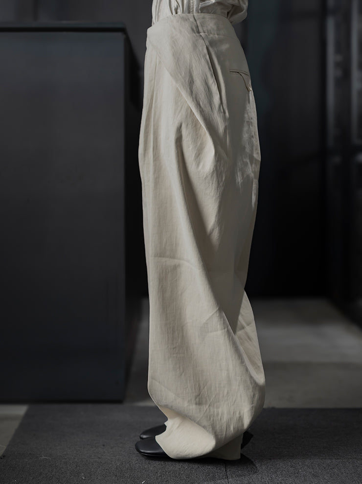 UMA WANG<br> WOMENS TACK TROUSER / OFF WHITE