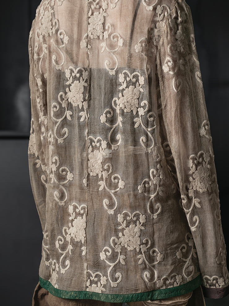 COMMUNS<br>WOMENS SILK SHIRT / Beige Flora