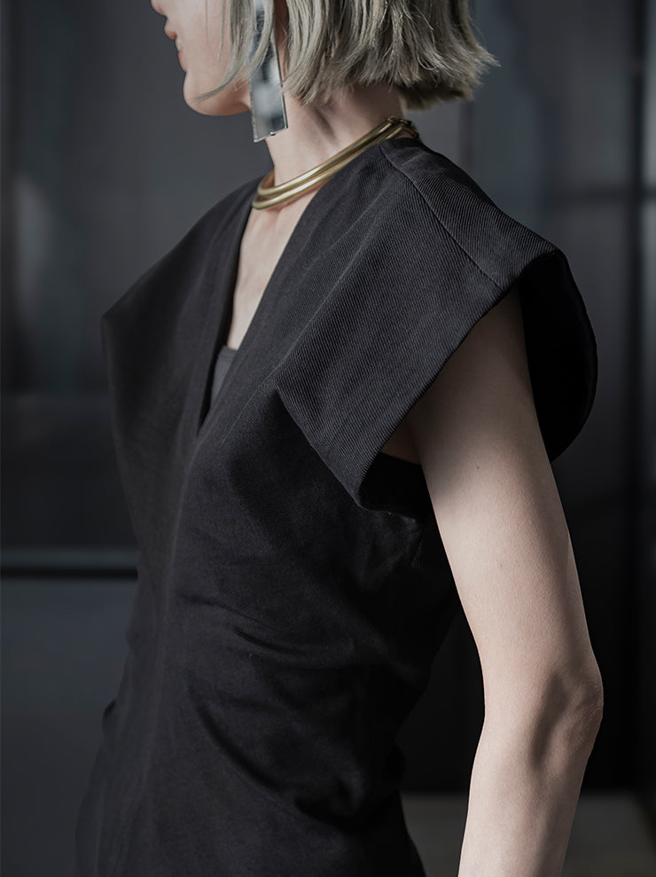 UMA WANG<br> WOMENS Tight Tops / BLACK