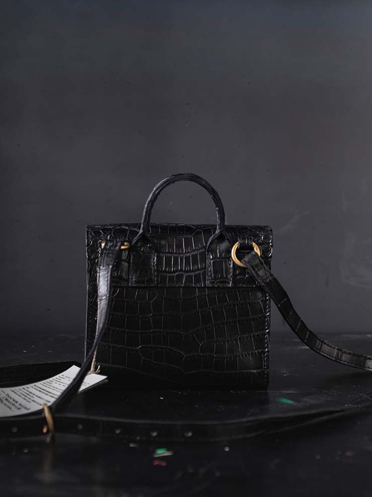 tagliovivo<br> Doctor mini bag CROCODILE / BLACK