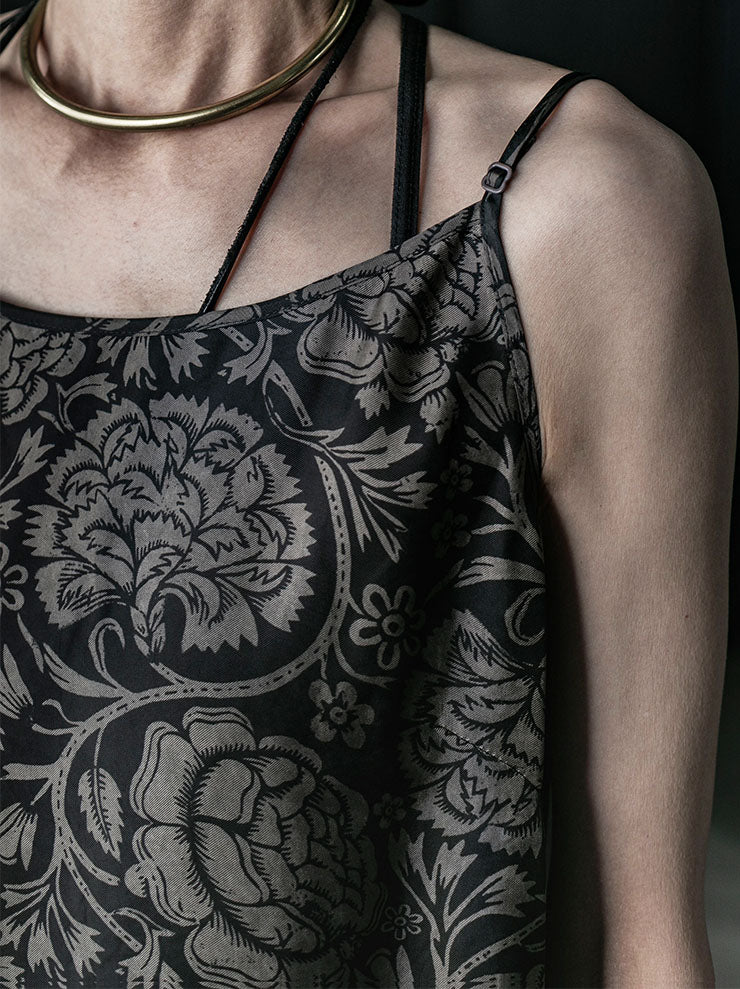 UMA WANG<br>WOMENS ANAYA DRESS / BLACK×TAN