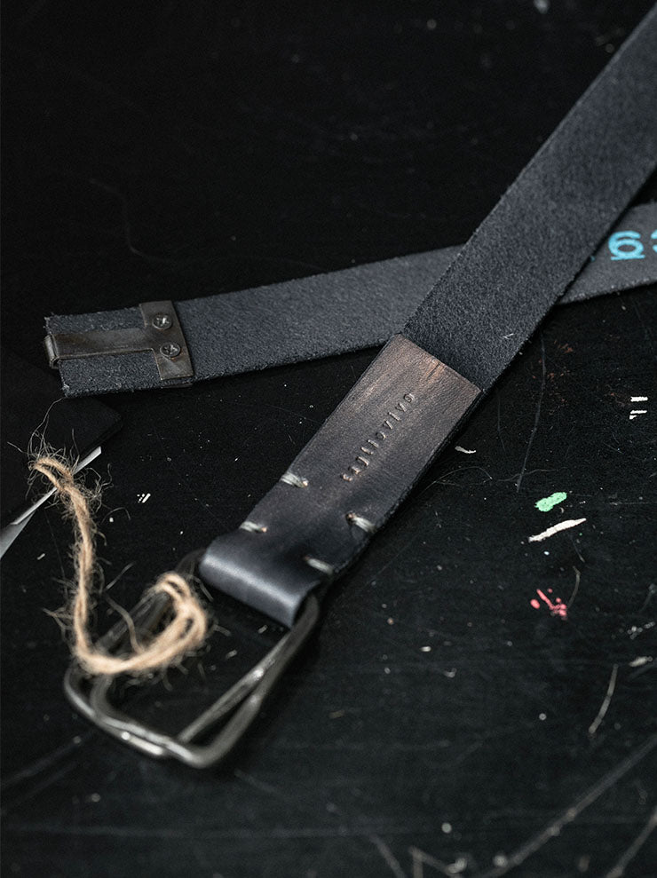 tagliovivo<br>ツインレクタングラーバックルソフトレザーベルト Hand-Dyed Calf / Onyx