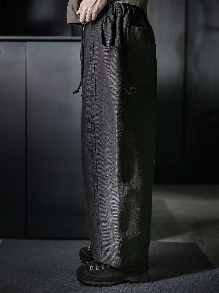 GATHERING<br>UNISEX FISHERMAN PANT / INDIGO BLACK