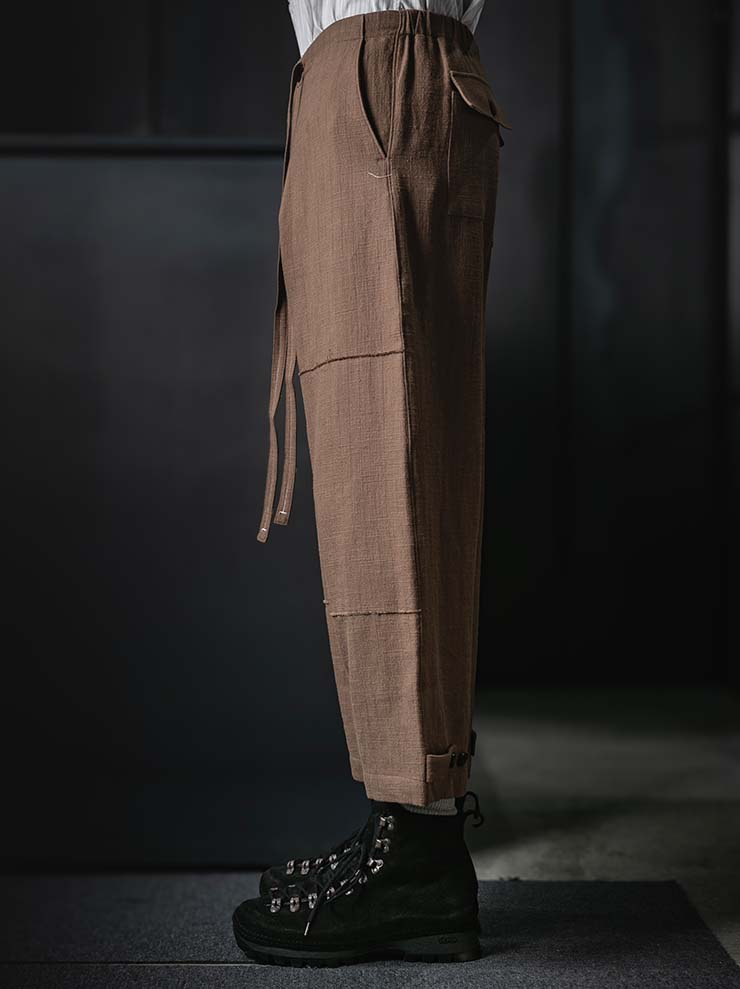WRIGHT + DOYLE<br>UNISEX HAYTOR TROUSERS / OCHRE PINSTRIPE