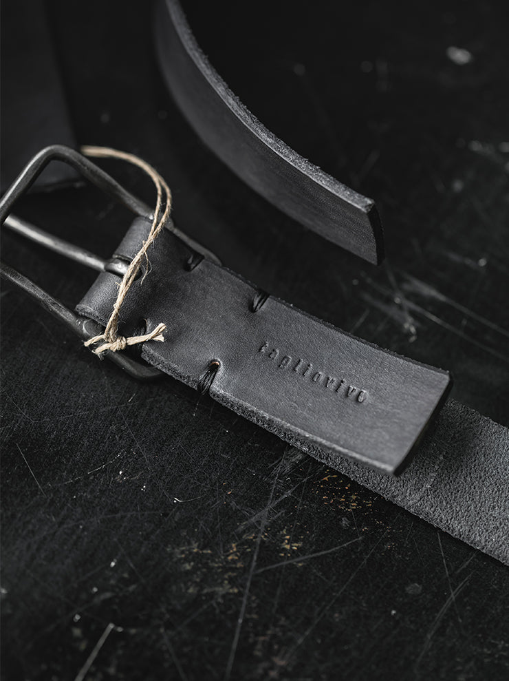 tagliovivo<br> Rectangular Buckle Belt M Calf Hand-Dyed / Graphite