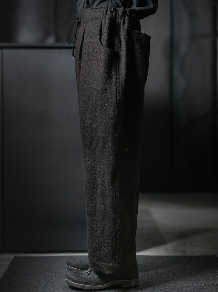 GATHERING<br>UNISEX FARMER PANT / BLACK BROWN