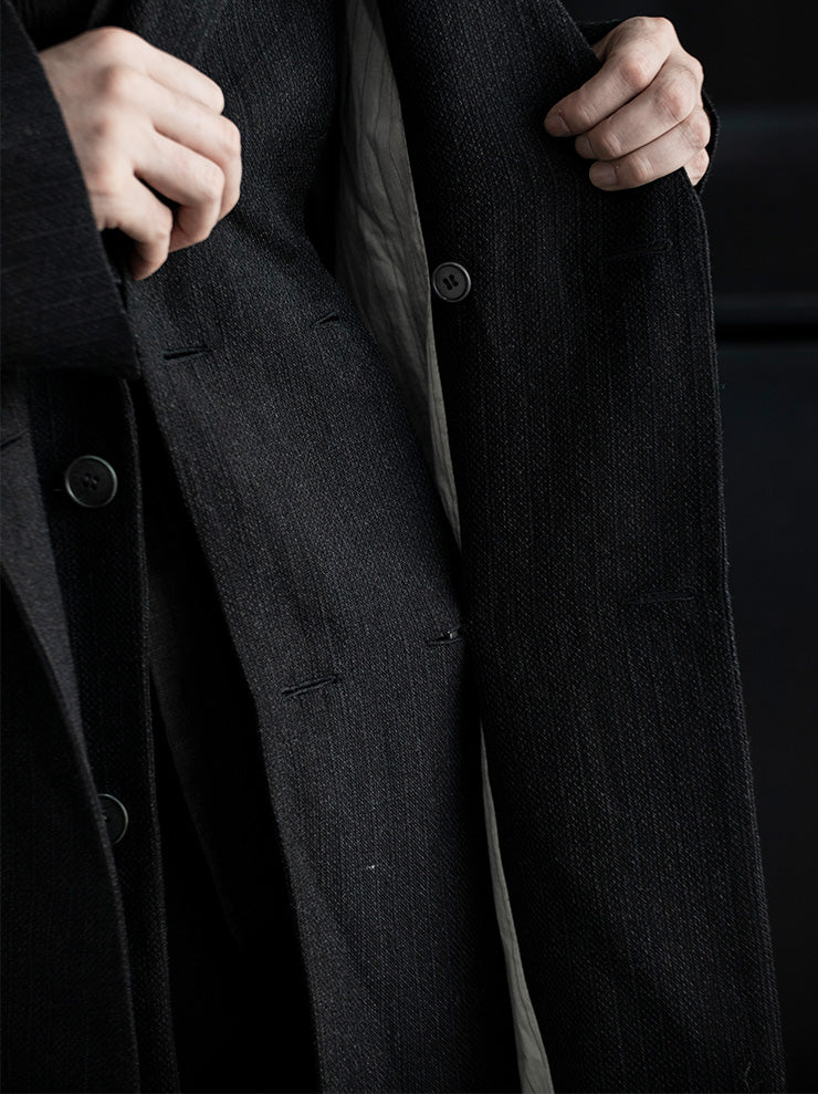 K'ANG<br> UNISEX OVERSIZE DETACHEBLE-REVERS COAT / OFF BLACK