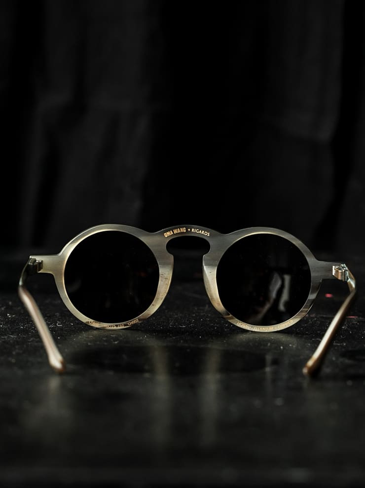 UMA WANG × RIGARDS <br>Water Buffalo Horn x Beta Titanium Sunglasses / CAMO