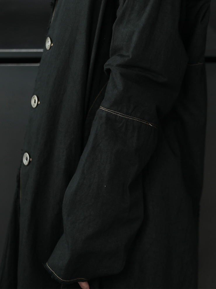 OLUBIYI THOMAS<br>UNISEX ステッチビックカラーコート/ Overdyed Dark Green