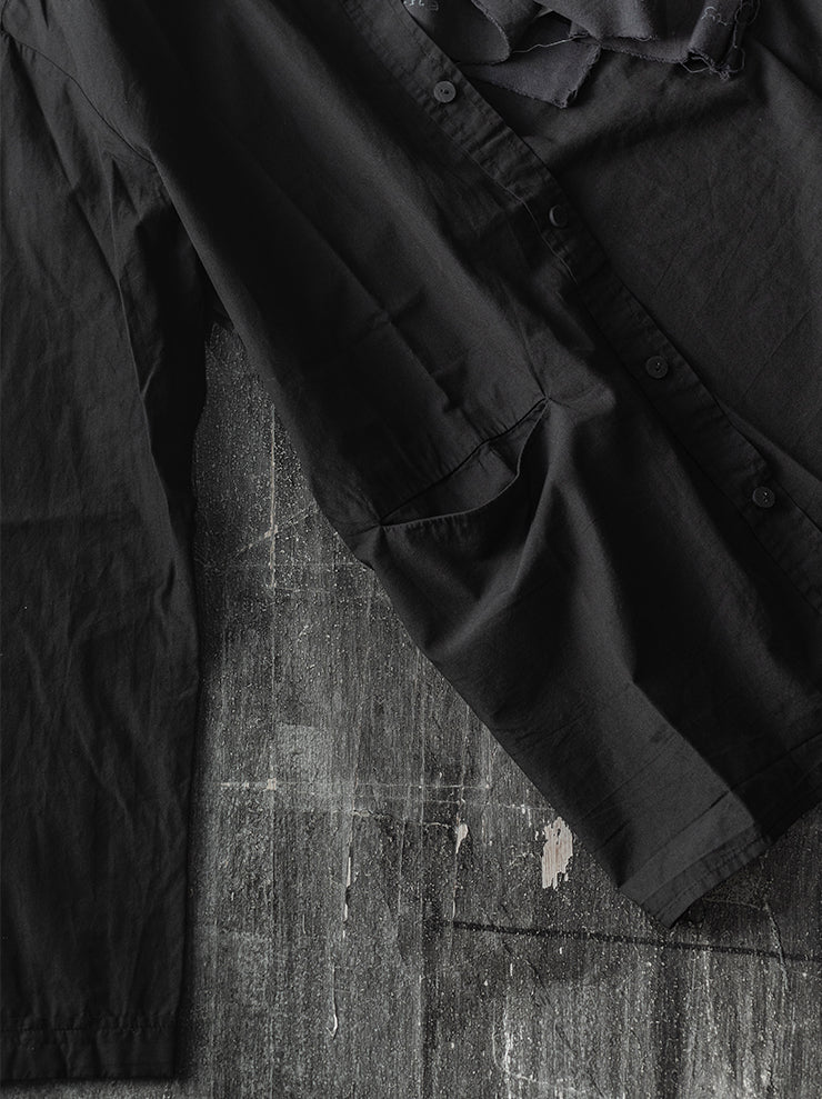ATELIER SUPPAN<br> MENS COTTON BLACK SHIRT