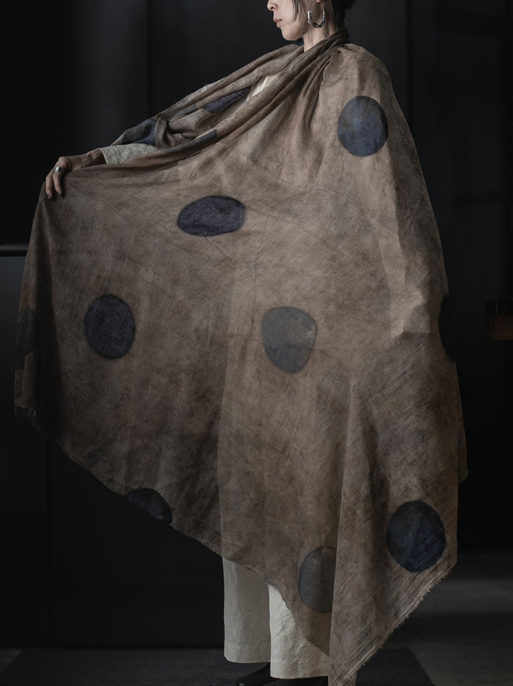 UMA WANG<br>SCARF / BROWN/BLUE