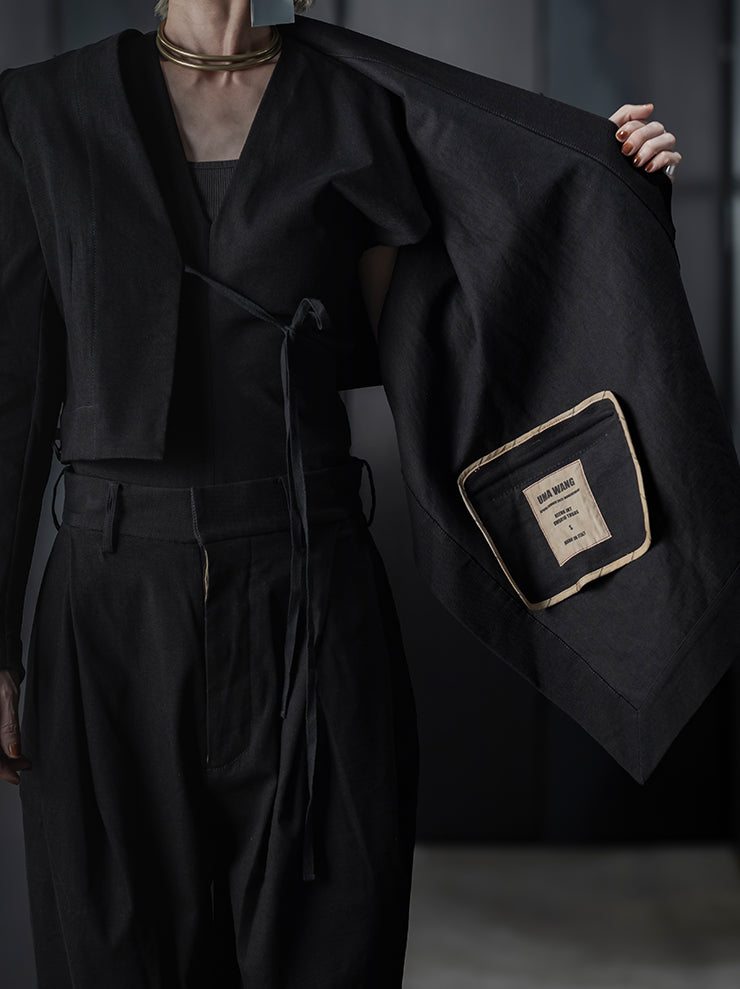 UMA WANG<br> WOMENS ASYMMETRIC JACKET / BLACK