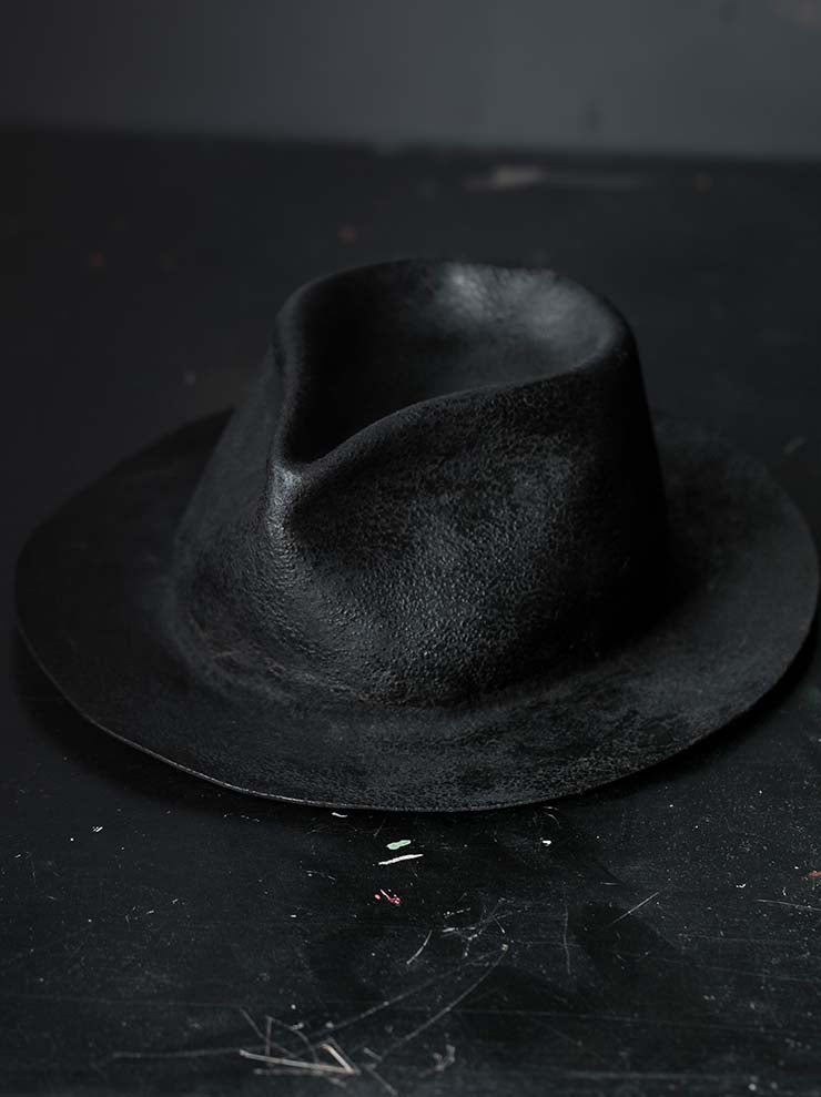 HORISAKI<br> Rabbit fur felt hard burnt hat RHB006 / BLACK