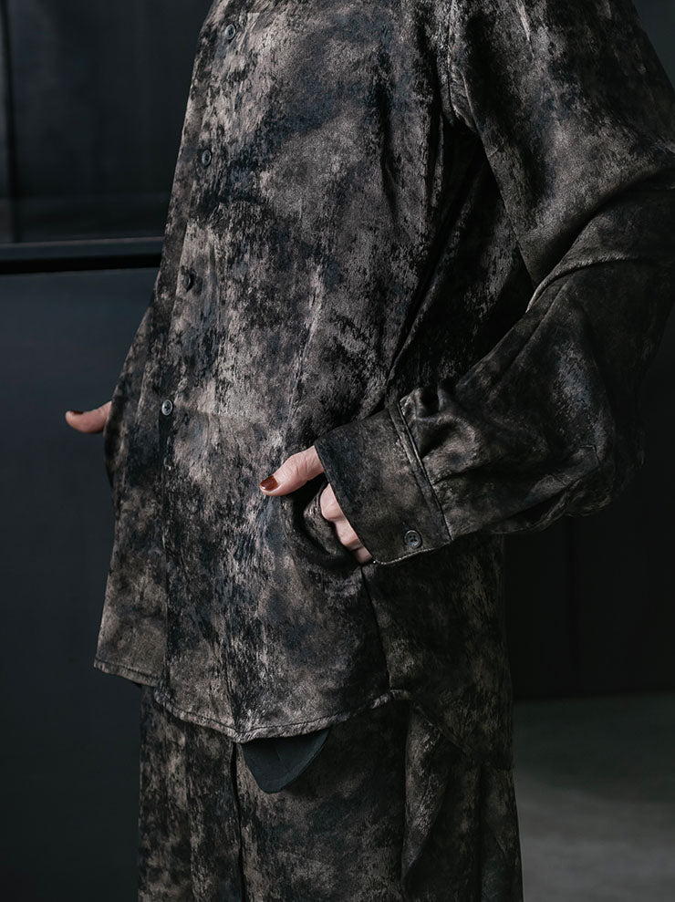 CHIAHUNG SU<br>WOMENS HAND DYED WATERED GAUZE SHIRT / WATERED GAUZE