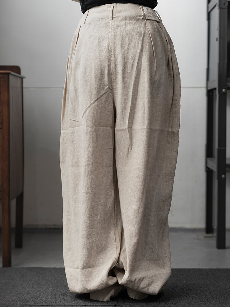 KINYAN LAM<br>UNISEX リラックスプリーツトラウザー / RAW WHITE