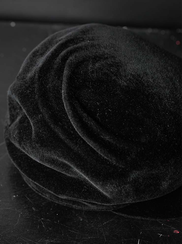 HORISAKI<br> ONE OF A KIND COLLECTION Vintage Velvet Hat OOAK25 NO.226 / BLACK
