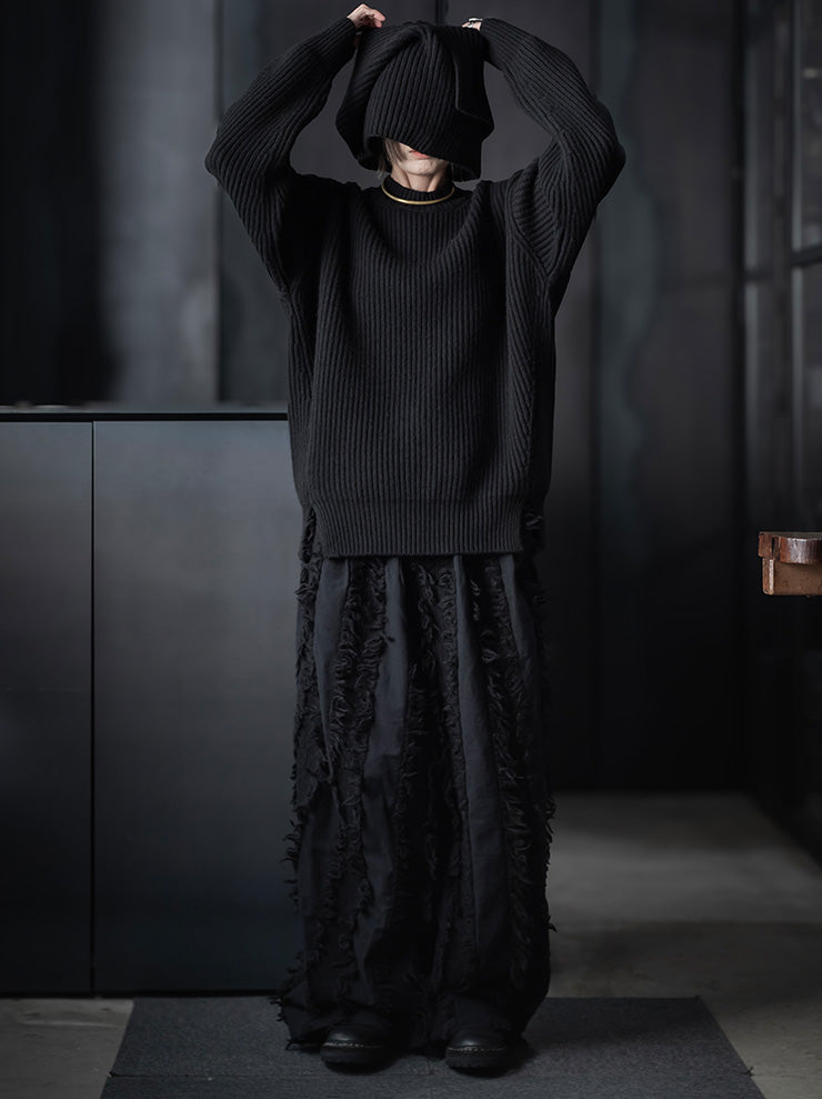 UMA WANG<br>WOMENS CASHMERE OVER TOP / BLACK