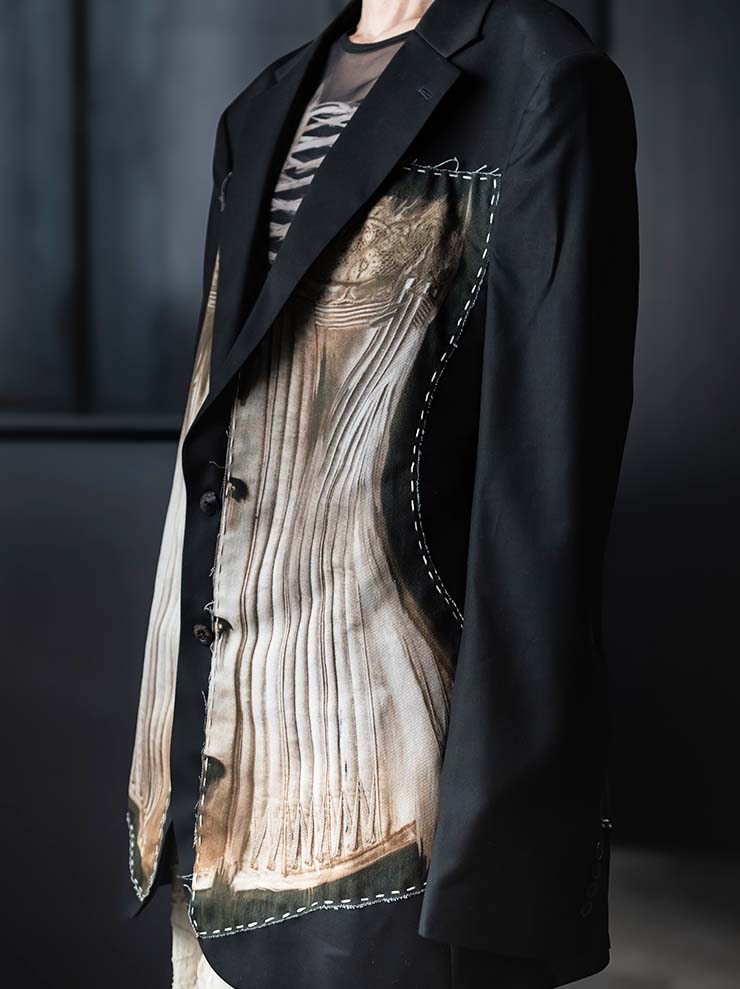 IA LONDON<br> WOMENS OVERSIZED HAND-STITCHED BLAZER / CORSET PRINT