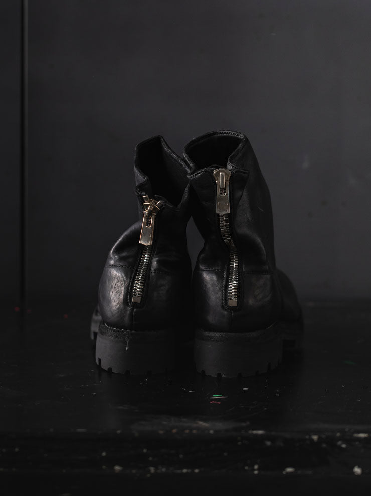GUIDI<br> MENS BACK ZIP BOOTS 796V BLKT / HORSE