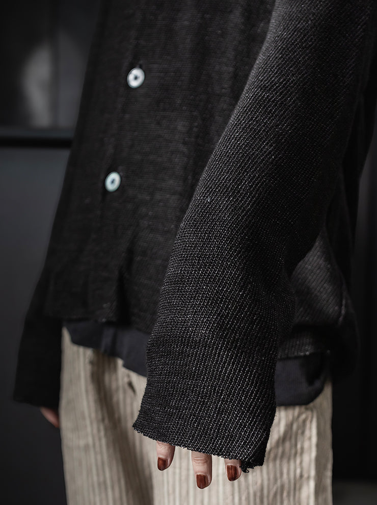 K’ANG <br>Unisex jersey cardigan / OFF BLACK