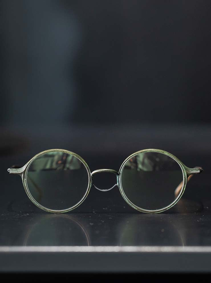RIGARDS × THE VIRIDI-ANNE<br> TITANIUM & STAINLESS STEEL FRAME SUNGLASSES / JADE FRAME x BRONZE CLIP / RG2000TVA