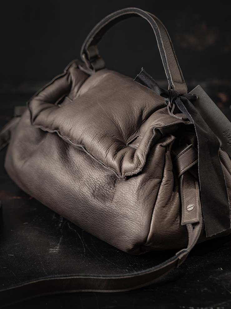 TUFORÉE<br> Leather bag / REAR MEDIUM / DARK BROWN