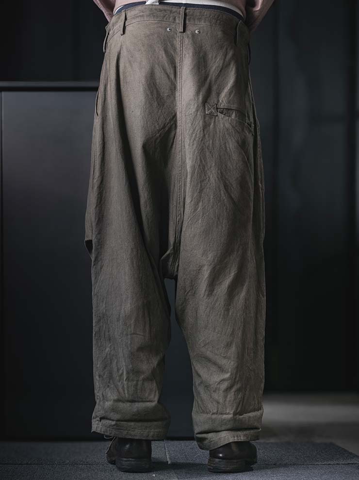 EVAN SCOTT MONROE<br>Upside Down Trousers / Pomegranate, Greige/Green
