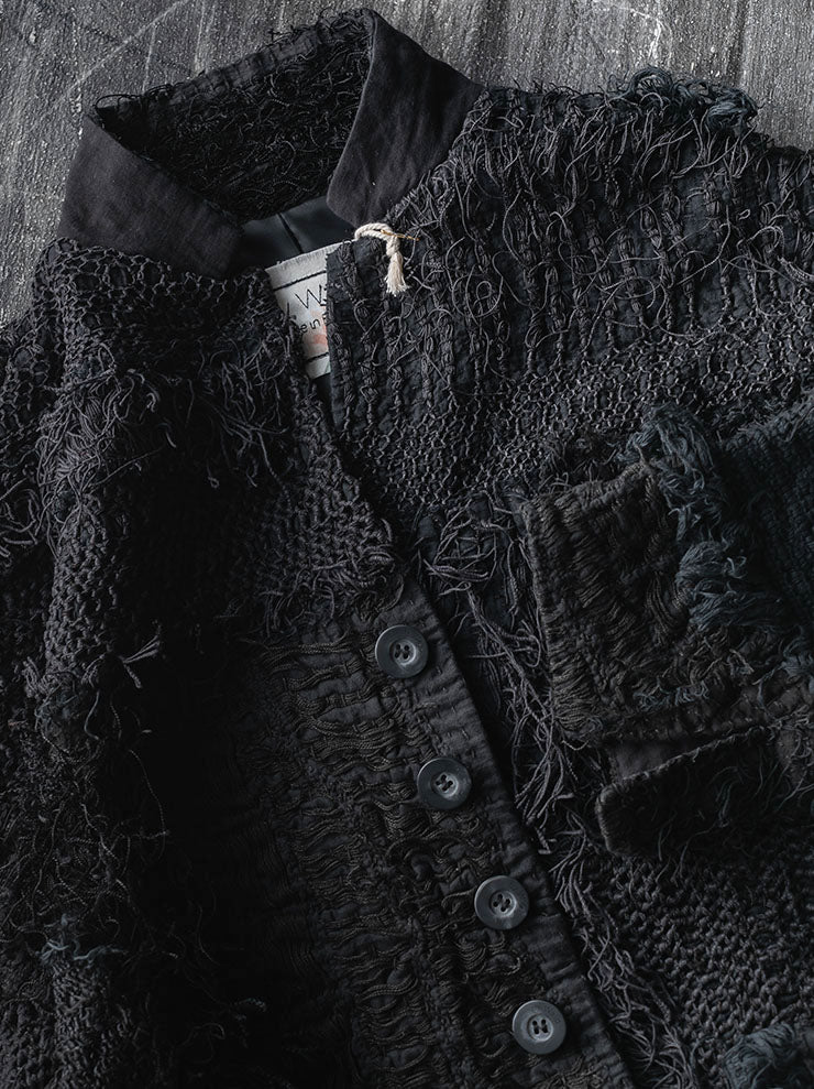 By Walid<br>UNISEX BEAU JACKET / BLACK & BLUE / SIZE L