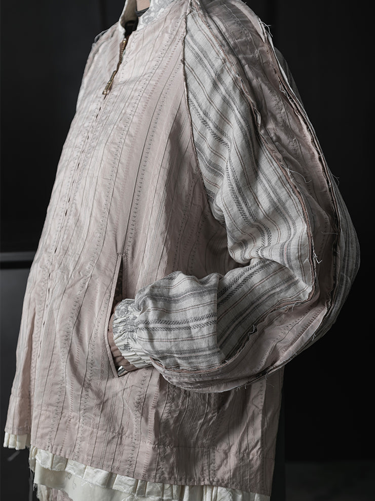 COMMUNS<br>WOMEN'S SILK COTTON JACKET / Dusty Pink Stripes