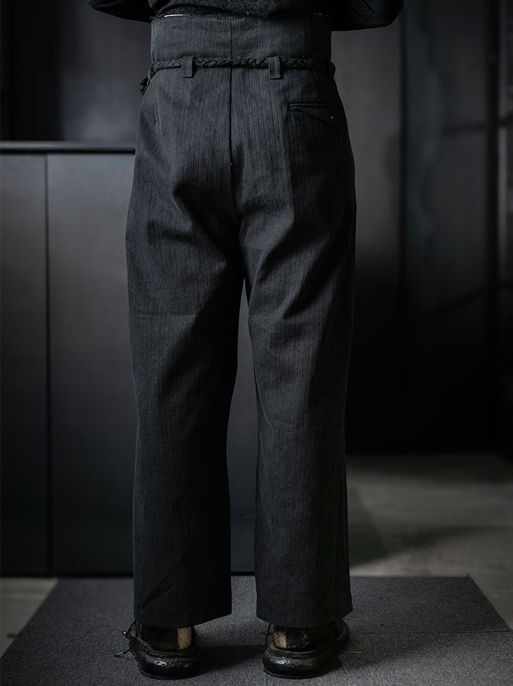 MONAD<br> Udoma Full wide leg high waisted Belt Pant / Black