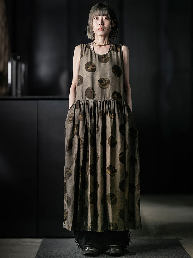 UMA WANG<br>WOMENS ARDAL DRESS / GREY×BROWN