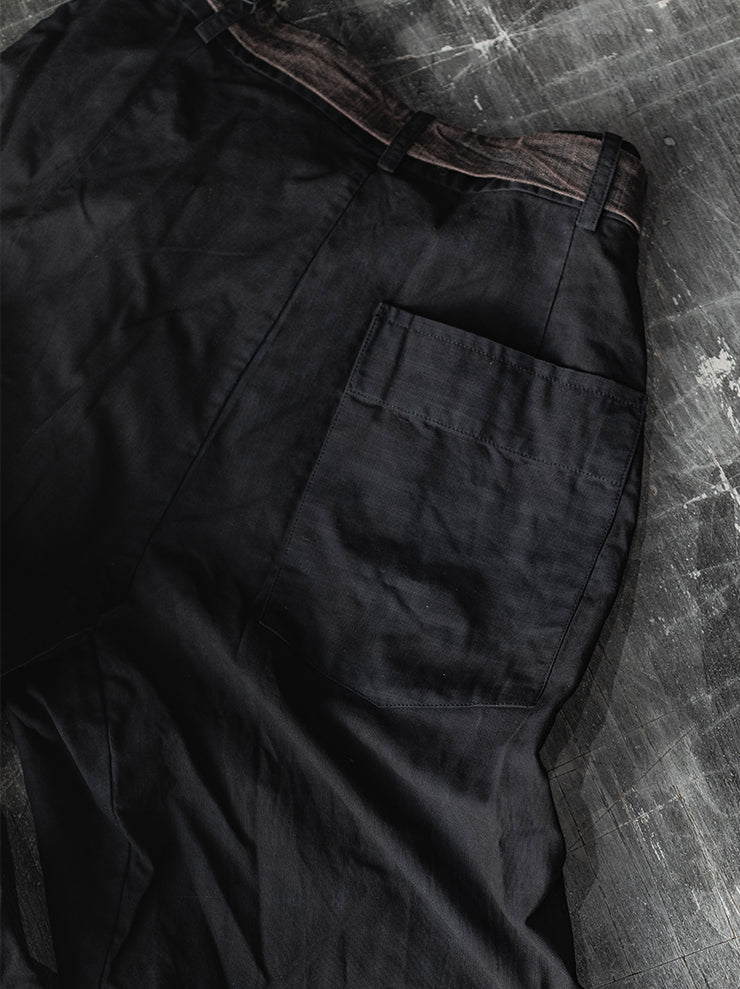 ATELIER SUPPAN<br> MENS COTTON FRONT CROSSED TROUSERS
