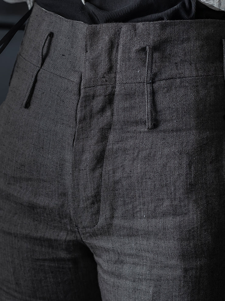 K'ANG<br>UNISEX HIGH-WAIST WIDE FIT TROUSERS / DARK GREY