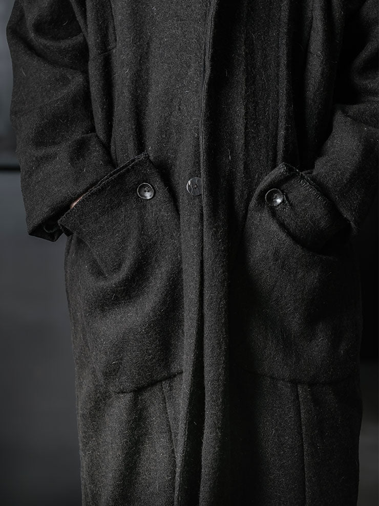 GATHERING<br>UNISEX FARMER COAT / BLACK BROWN