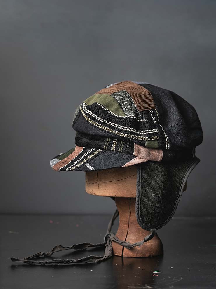 HORISAKI<br>ONE OF A KIND COLLECTION パッチワークイヤーフラップ付きハット OOAK25 NO.109 / MIX