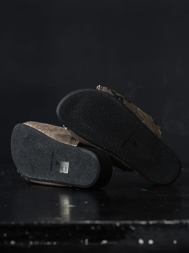UMA WANG<br> WOMENS printed sandals / ROSE × BLACK