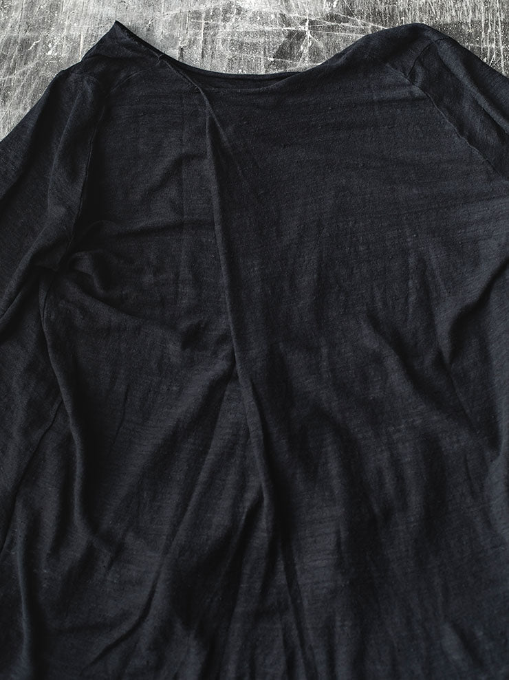 ATELIER SUPPAN<br> WOMENS BLACK HEMP T-SHIRT