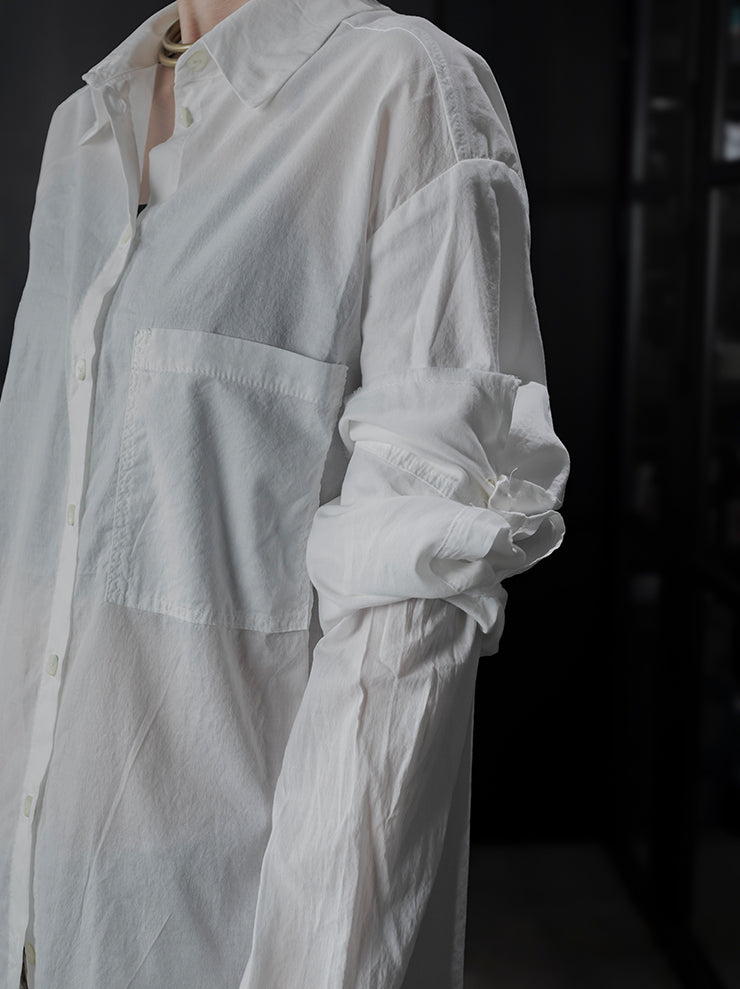 TOTUM<br>WOMENS ダブルレイヤーカフシャツ / WHITE