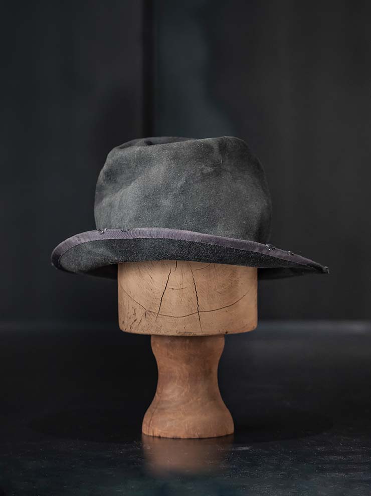HORISAKI<br> ONE OF A KIND COLLECTION RABBIT FUR FELT HAT OOAK24 NO.76 / GREY