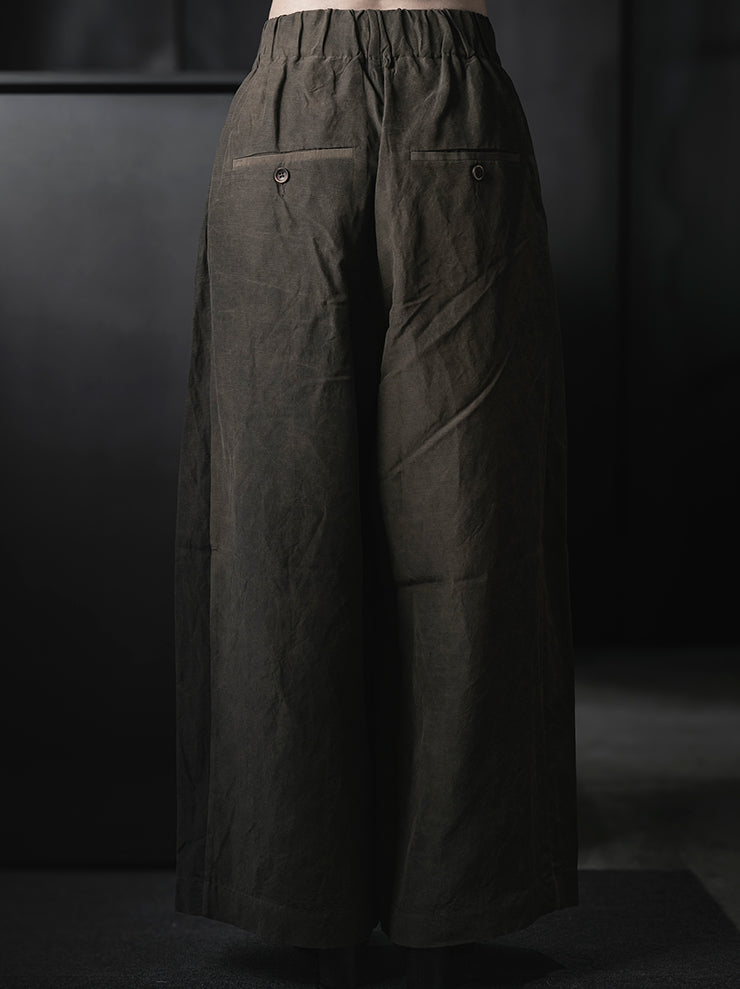 UMA WANG<br>WOMENS POETIC PANTS / DARK BROWN