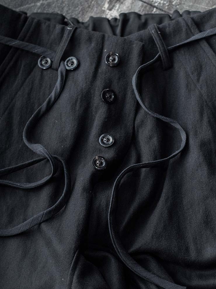 ATELIER SUPPAN <br>MENS LARGE BLACK FRONT CROSSED TROUSERS