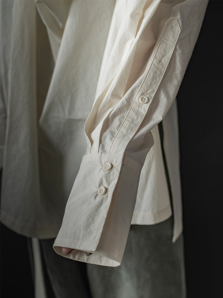 UMA WANG<br> WOMENS PULLOVER SHIRT / OFF WHITE
