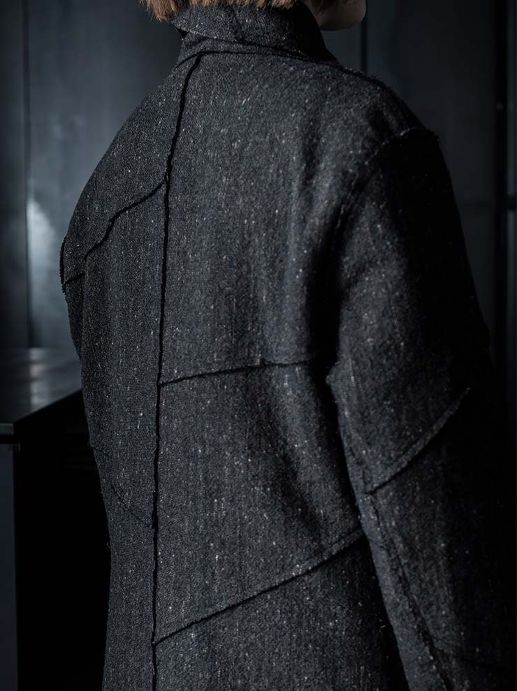 K'ANG<br>UNISEX SANPIETRINI PACHED DOUBLE BREASTED COAT / DARK GREY