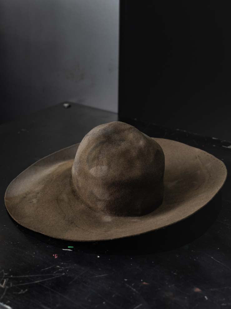 HORISAKI<br> ONE OF A KIND COLLECTION Rabbit Fur Felt Hat OOAK24 NO.141 / BROWN