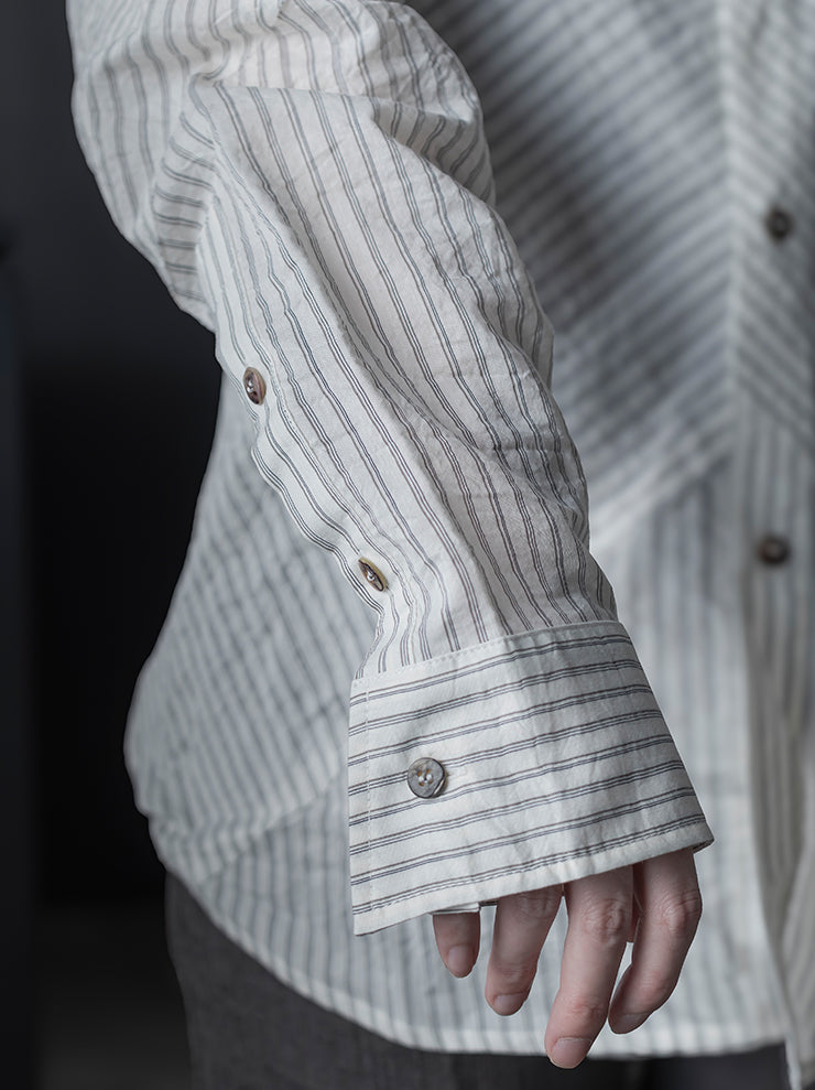 K'ANG<br> UNISEX SANPIETRINI PATCHED OVERSIZE SHIRT / OFF WHITE